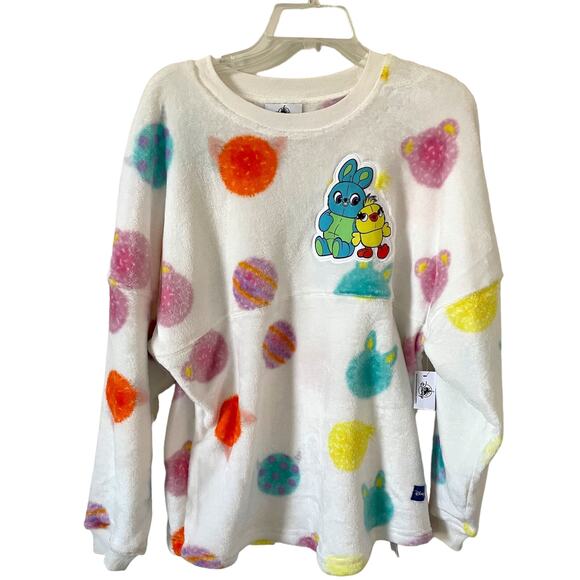 Disney Parks Pixar Monsters Spirit Jersey Fleece Pullover Multicolor Small NEW - Picture 1 of 11